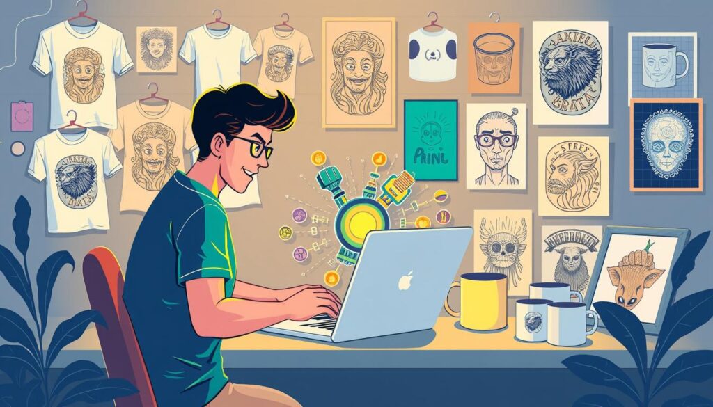 best print on demand platforms for AI art